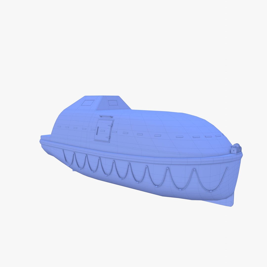 Life Boat 3D Model – High Poly PBR Asset, Blender, FBX, OBJ - View 17