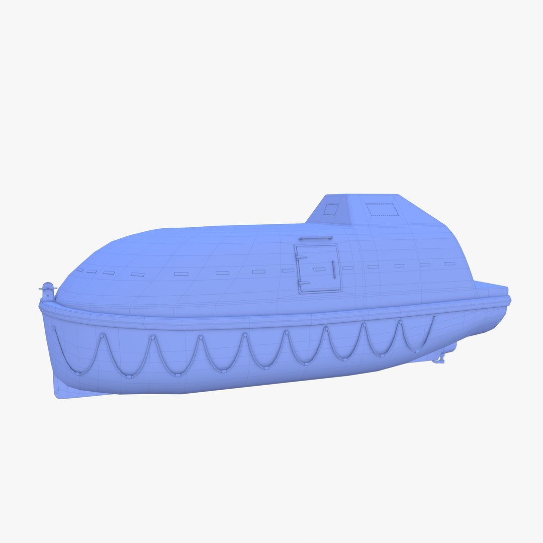 Life Boat 3D Model – High Poly PBR Asset, Blender, FBX, OBJ - View 19