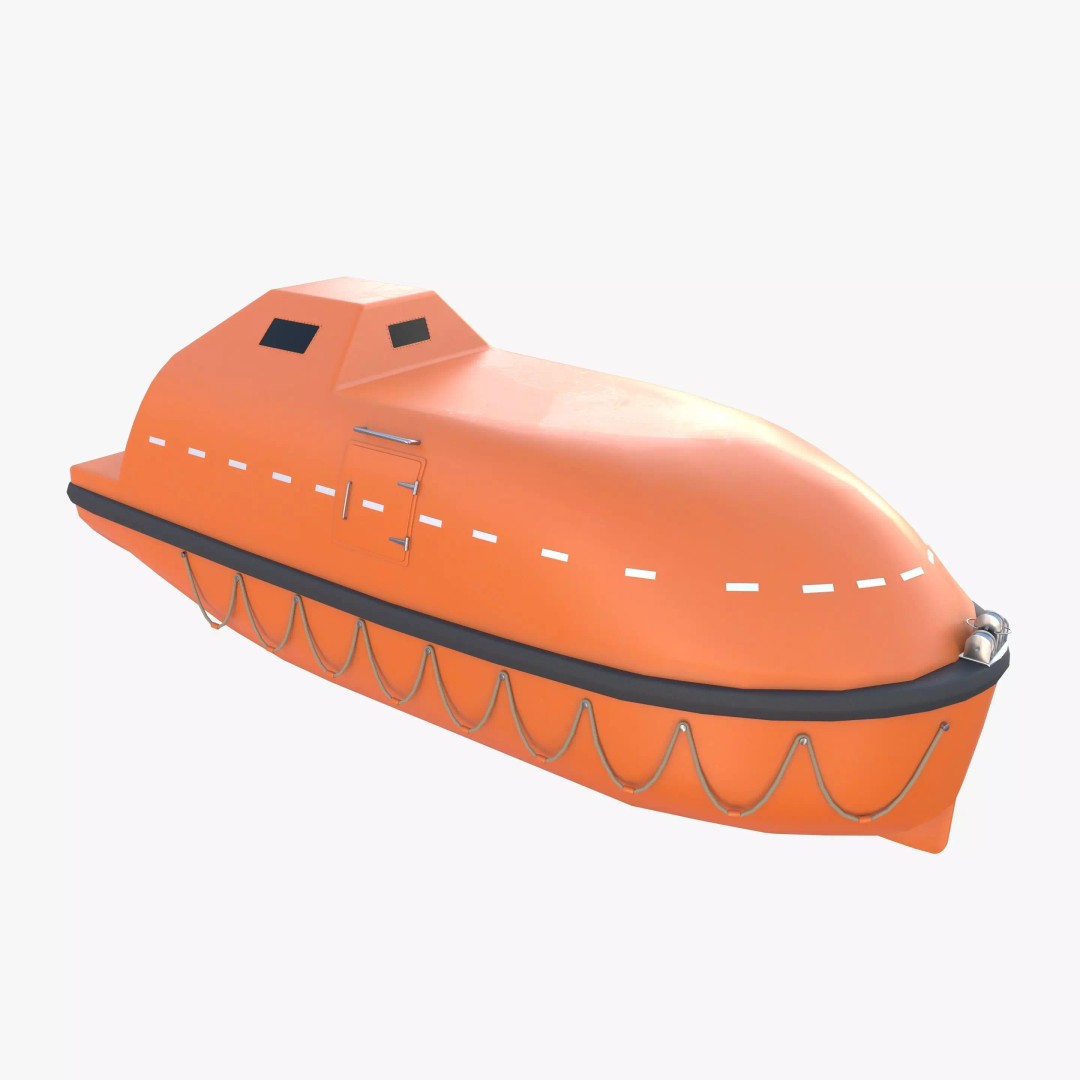 Life Boat 3D Model – High Poly PBR Asset, Blender, FBX, OBJ - View 2