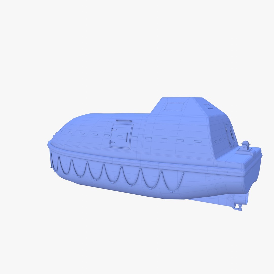 Life Boat 3D Model – High Poly PBR Asset, Blender, FBX, OBJ - View 20