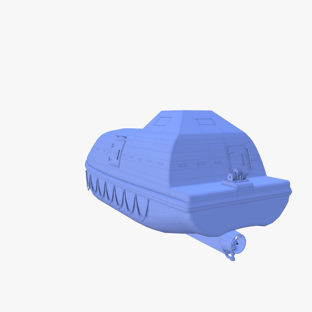 Life Boat 3D Model – High Poly PBR Asset, Blender, FBX, OBJ - View 21