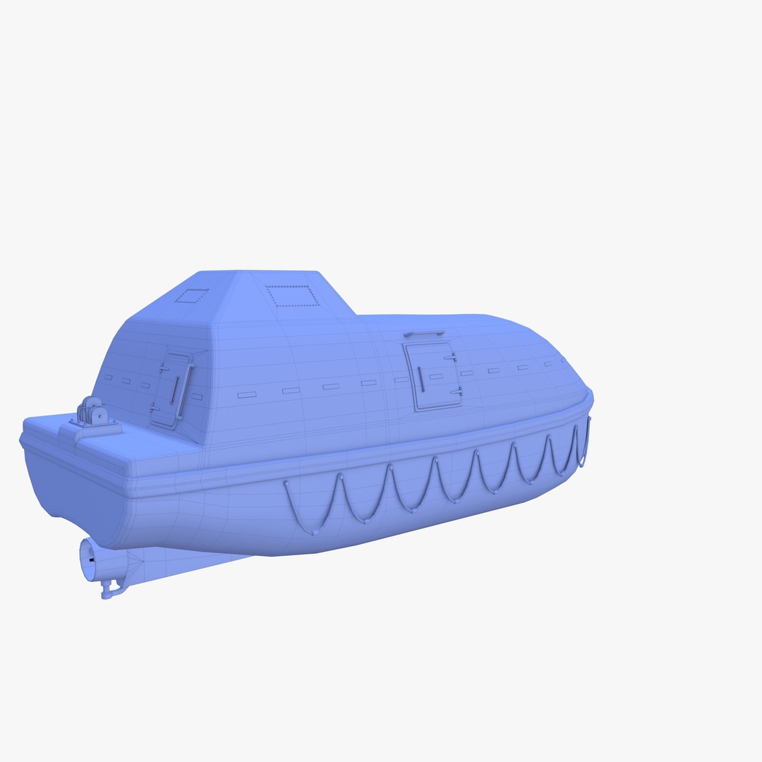 Life Boat 3D Model – High Poly PBR Asset, Blender, FBX, OBJ - View 22
