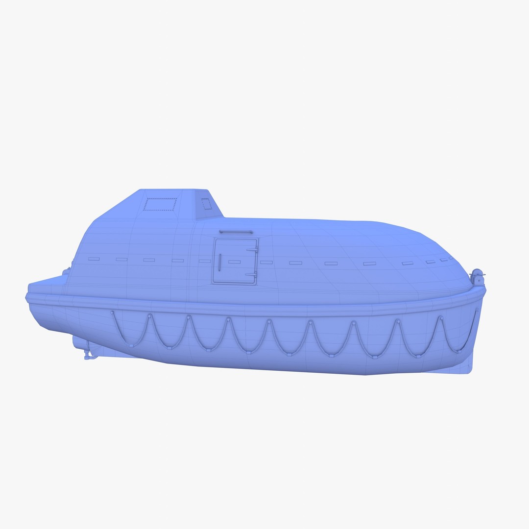 Life Boat 3D Model – High Poly PBR Asset, Blender, FBX, OBJ - View 23