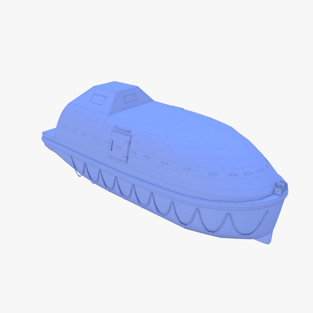 Life Boat 3D Model – High Poly PBR Asset, Blender, FBX, OBJ - View 24