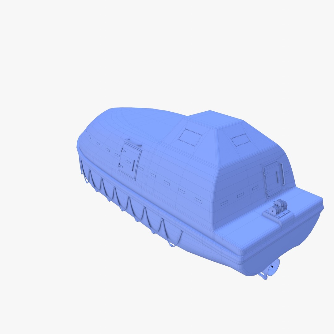Life Boat 3D Model – High Poly PBR Asset, Blender, FBX, OBJ - View 25