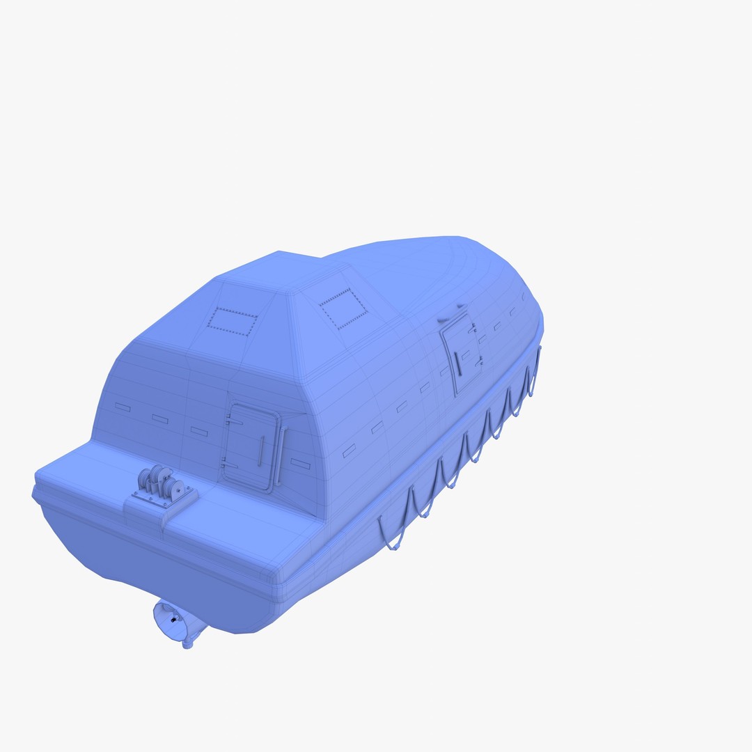 Life Boat 3D Model – High Poly PBR Asset, Blender, FBX, OBJ - View 26