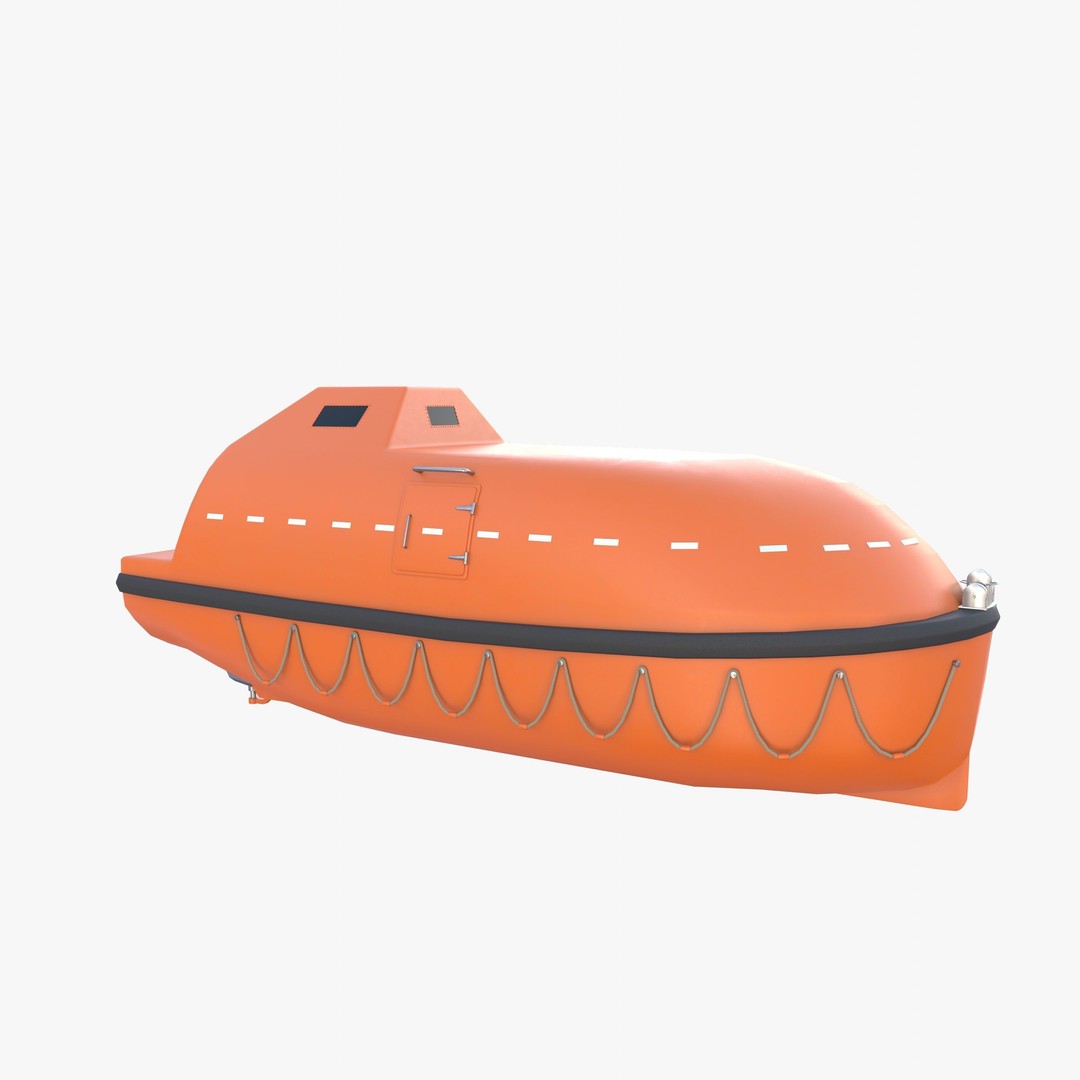 Life Boat 3D Model – High Poly PBR Asset, Blender, FBX, OBJ - View 3