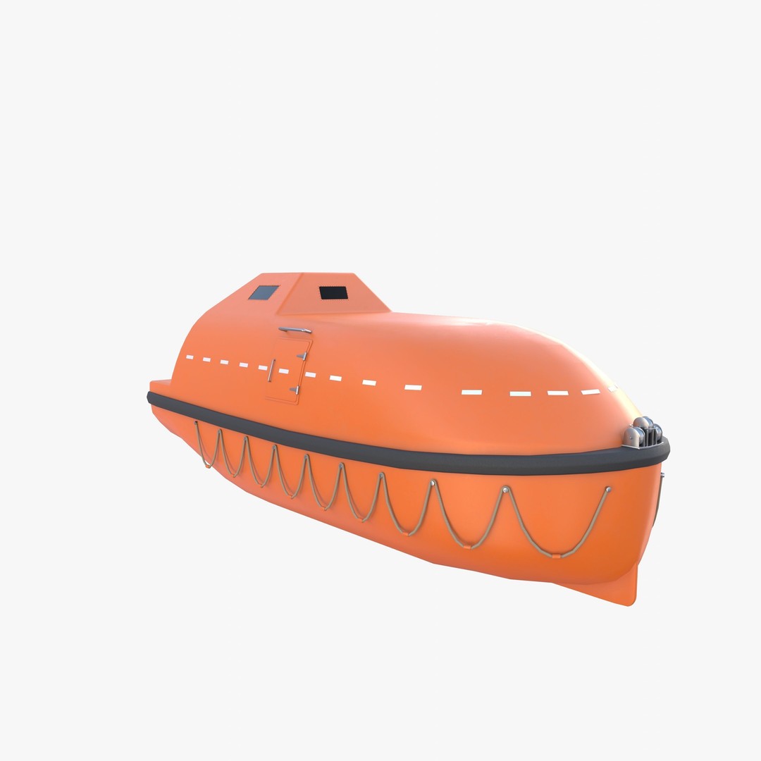 Life Boat 3D Model – High Poly PBR Asset, Blender, FBX, OBJ - View 4