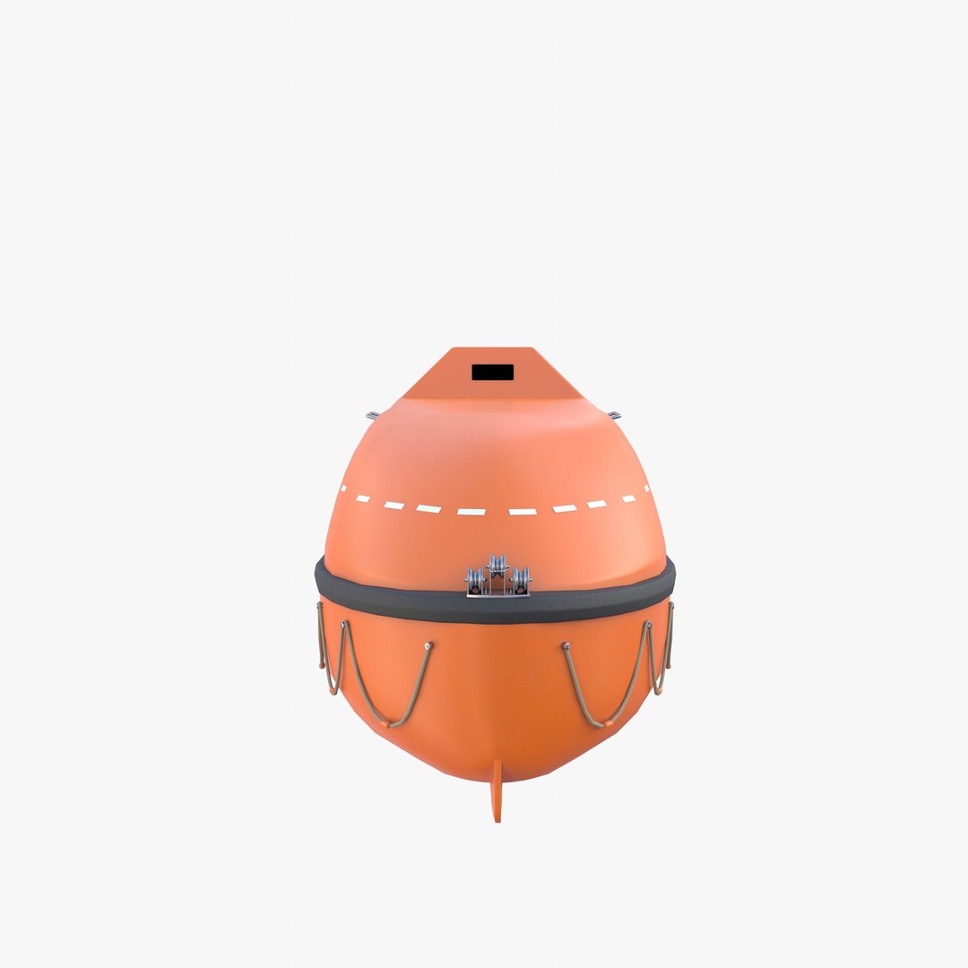 Life Boat 3D Model – High Poly PBR Asset, Blender, FBX, OBJ - View 5