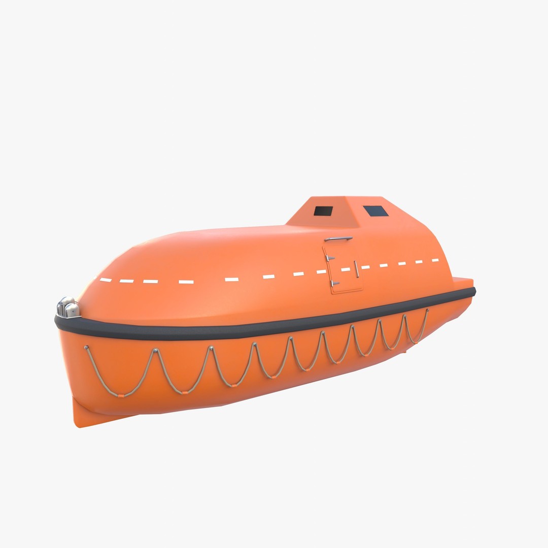 Life Boat 3D Model – High Poly PBR Asset, Blender, FBX, OBJ - View 6