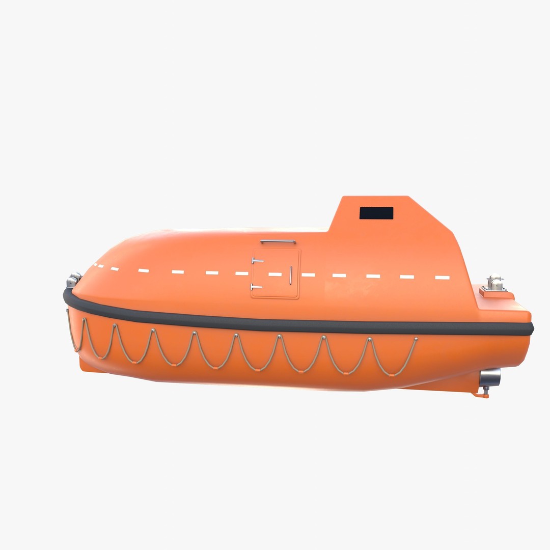 Life Boat 3D Model – High Poly PBR Asset, Blender, FBX, OBJ - View 7