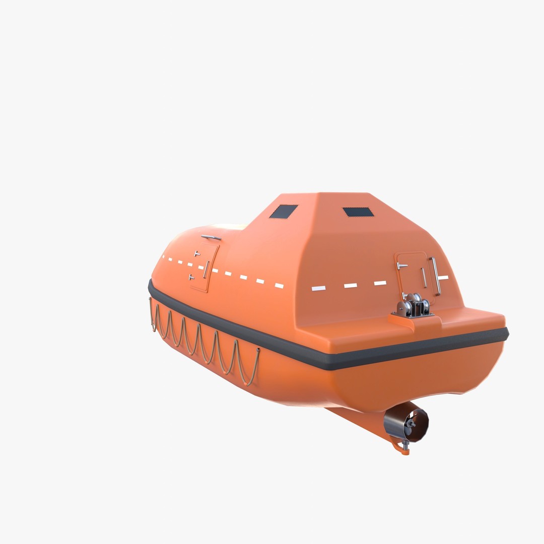 Life Boat 3D Model – High Poly PBR Asset, Blender, FBX, OBJ - View 8