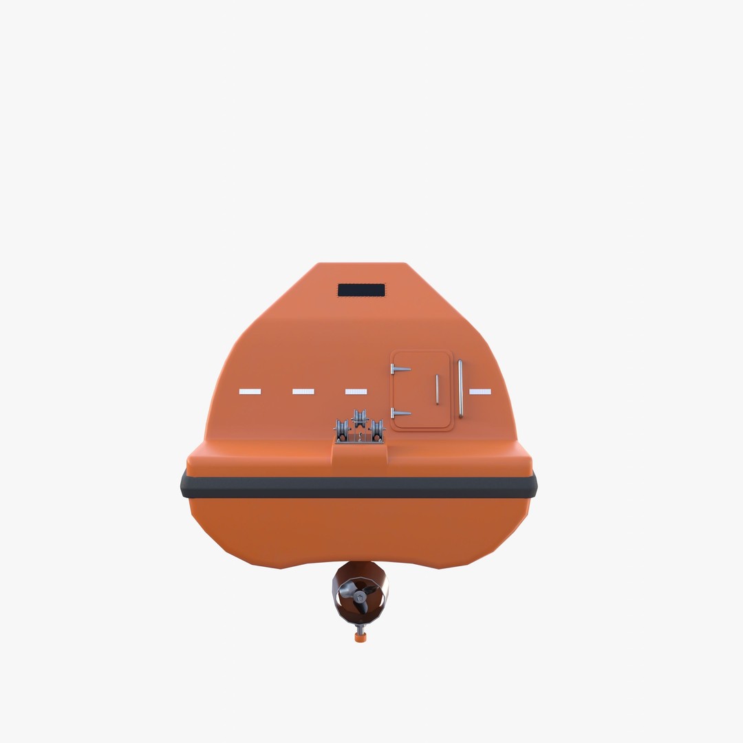 Life Boat 3D Model – High Poly PBR Asset, Blender, FBX, OBJ - View 9
