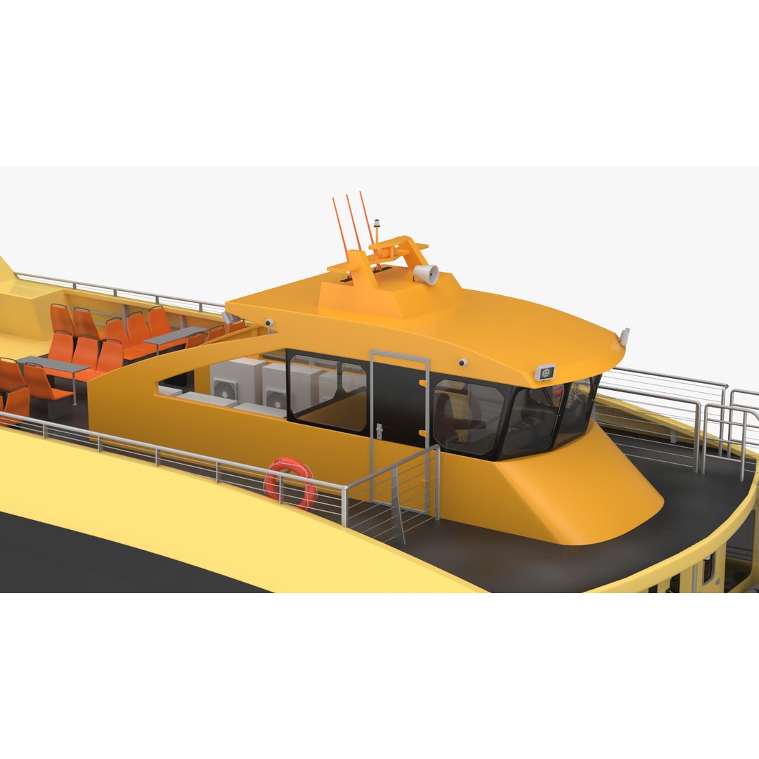 River Passenger Ferry 3D Model – High Quality PBR Asset, FBX, OBJ - View 11
