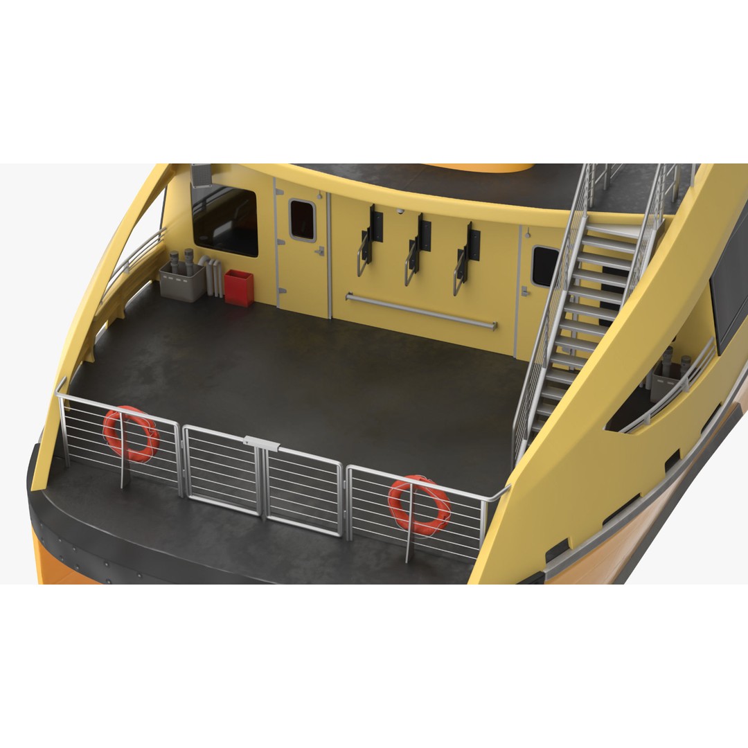River Passenger Ferry 3D Model – High Quality PBR Asset, FBX, OBJ - View 12