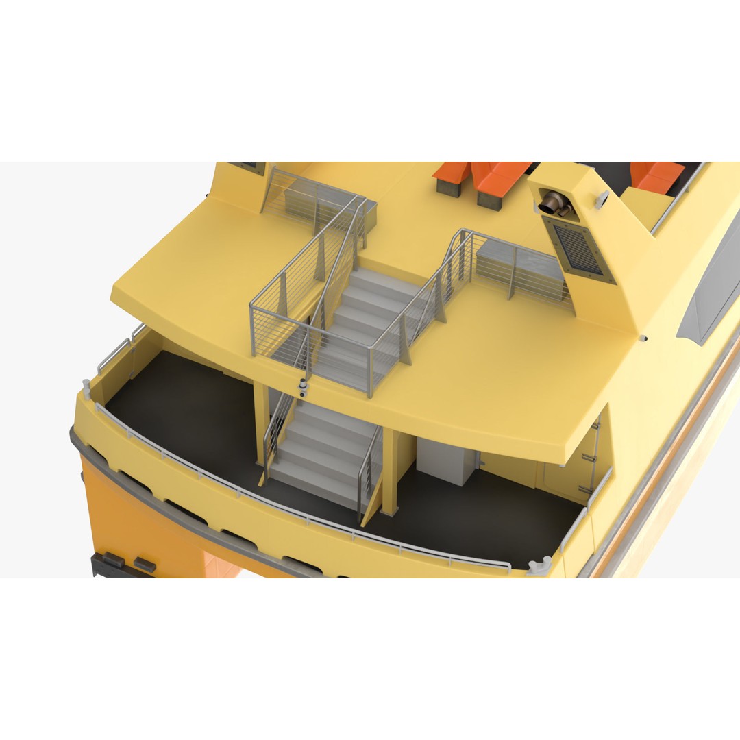 River Passenger Ferry 3D Model – High Quality PBR Asset, FBX, OBJ - View 13