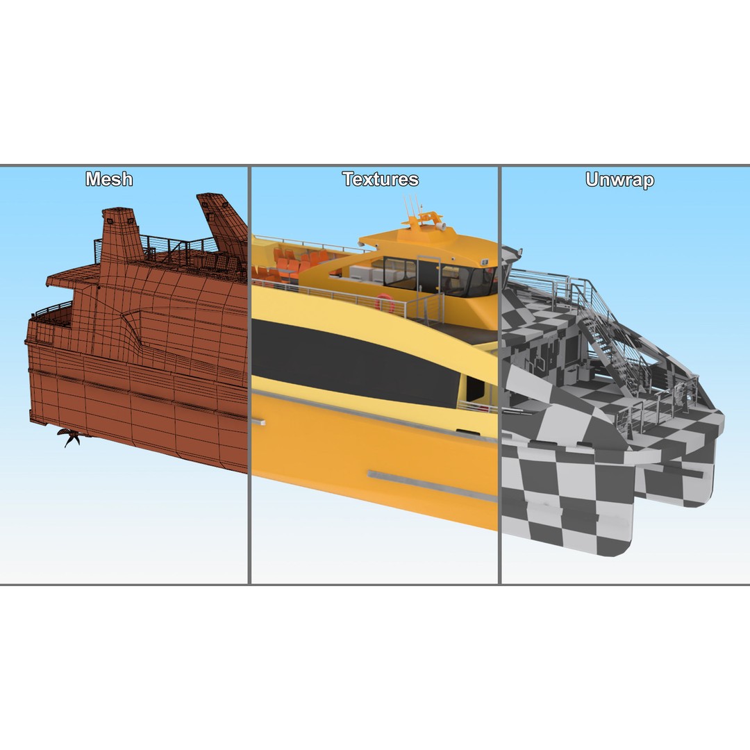 River Passenger Ferry 3D Model – High Quality PBR Asset, FBX, OBJ - View 20