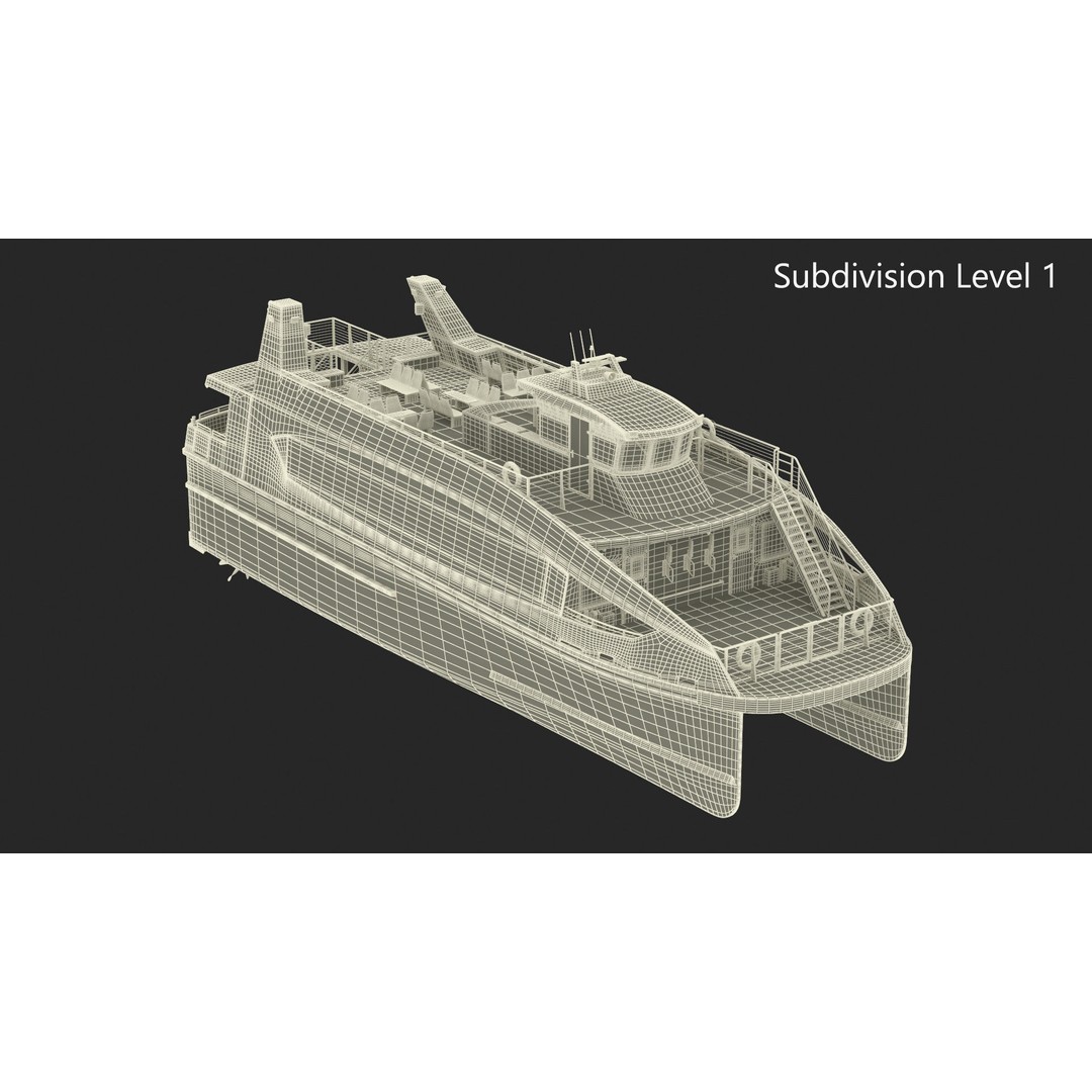 River Passenger Ferry 3D Model – High Quality PBR Asset, FBX, OBJ - View 22