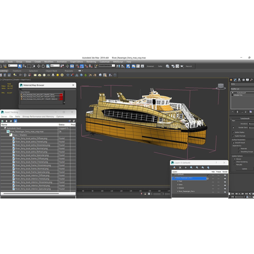 River Passenger Ferry 3D Model – High Quality PBR Asset, FBX, OBJ - View 25