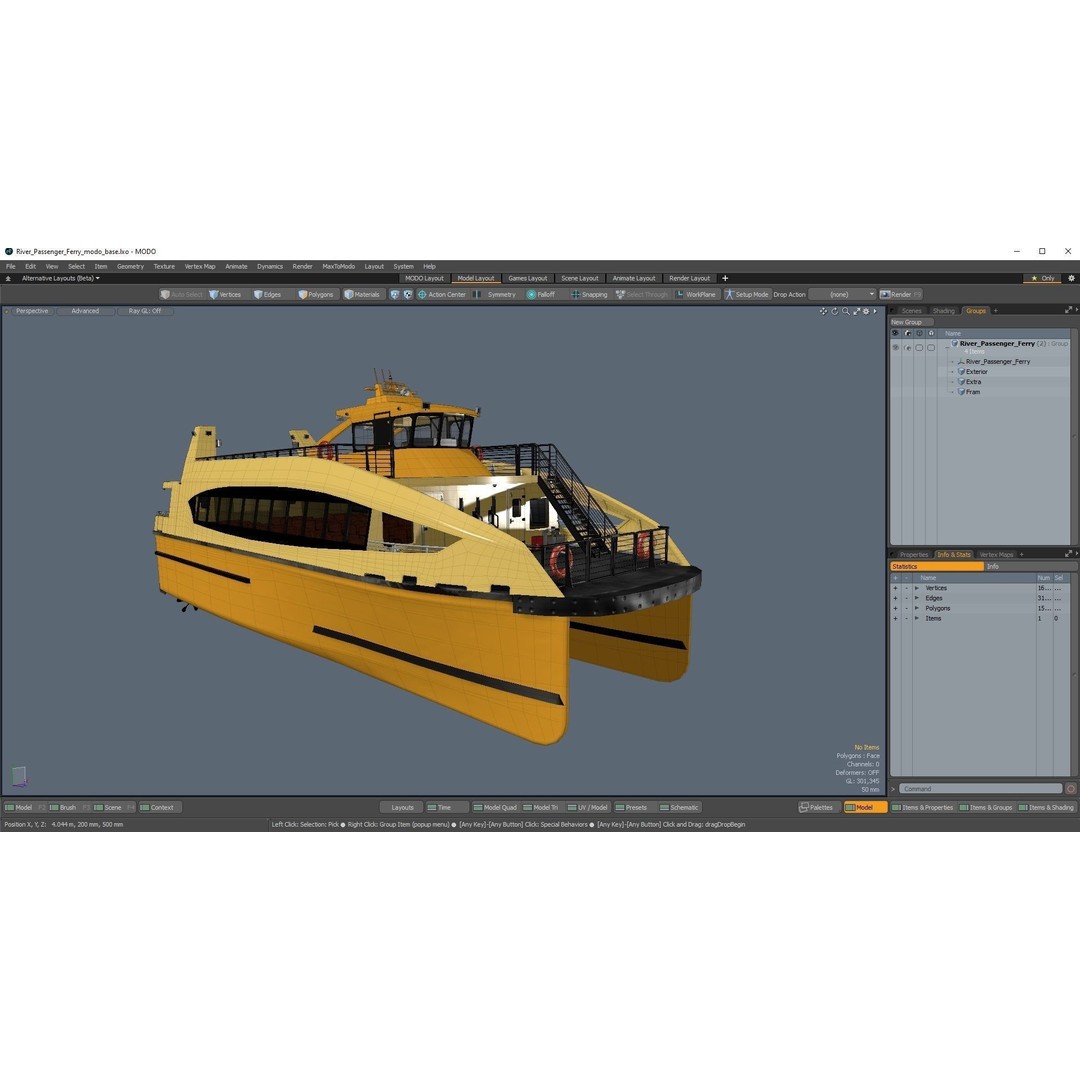 River Passenger Ferry 3D Model – High Quality PBR Asset, FBX, OBJ - View 27