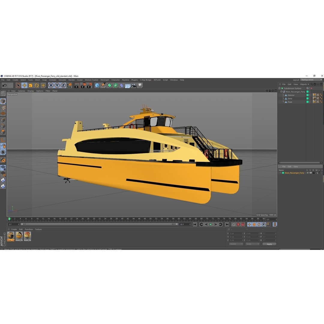 River Passenger Ferry 3D Model – High Quality PBR Asset, FBX, OBJ - View 28