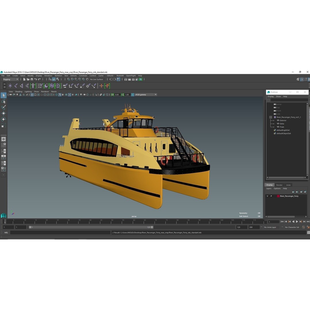 River Passenger Ferry 3D Model – High Quality PBR Asset, FBX, OBJ - View 29