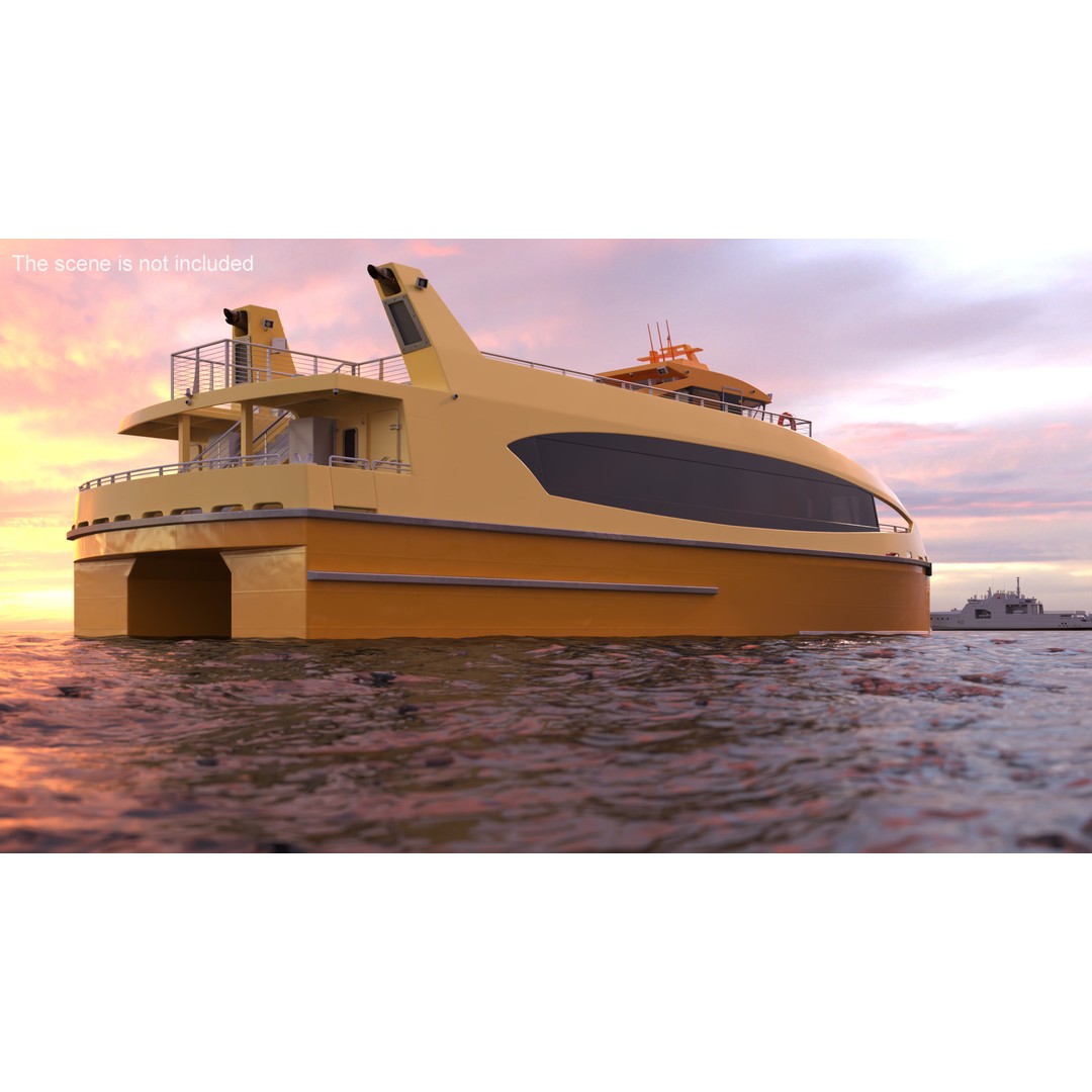 River Passenger Ferry 3D Model – High Quality PBR Asset, FBX, OBJ - View 3