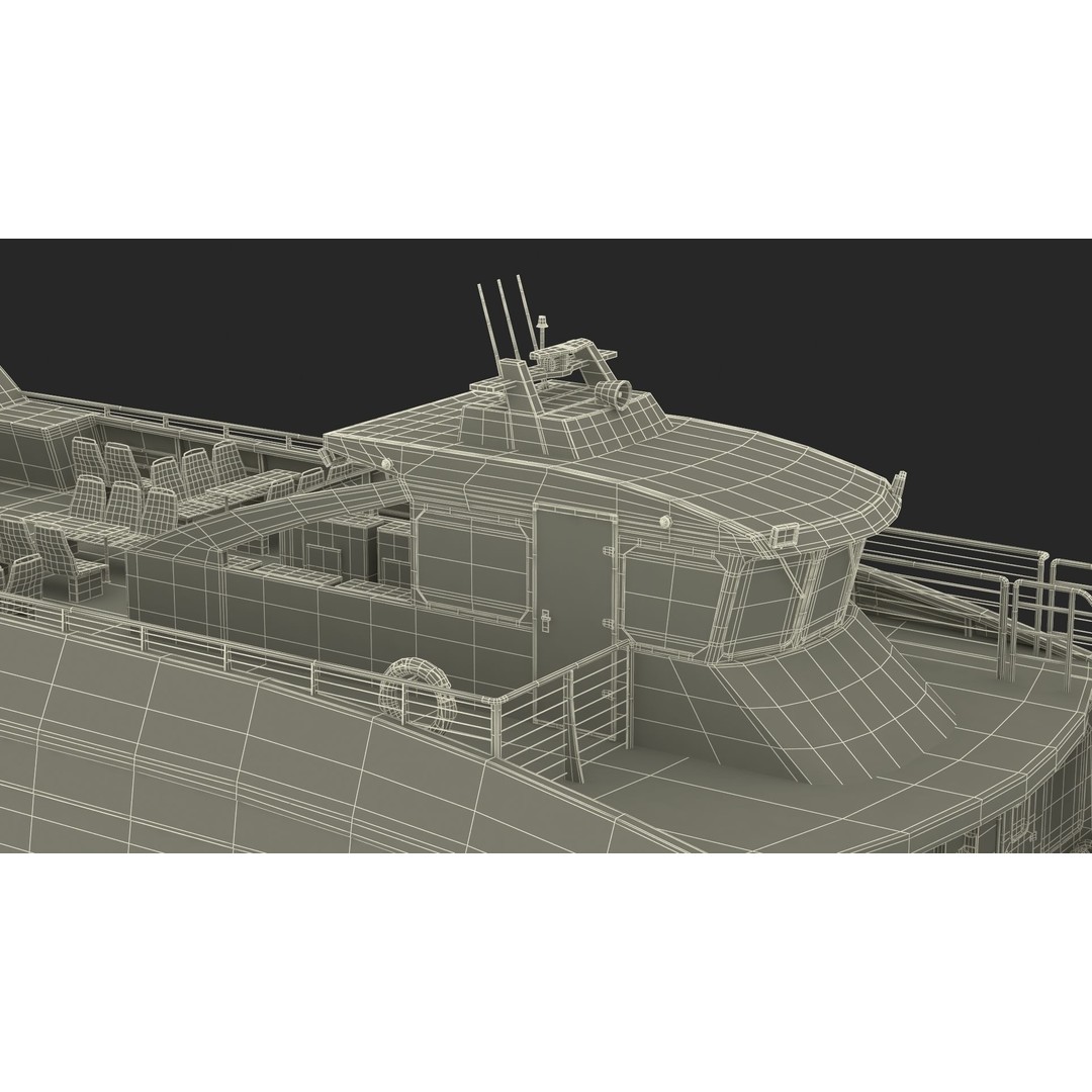 River Passenger Ferry 3D Model – High Quality PBR Asset, FBX, OBJ - View 33