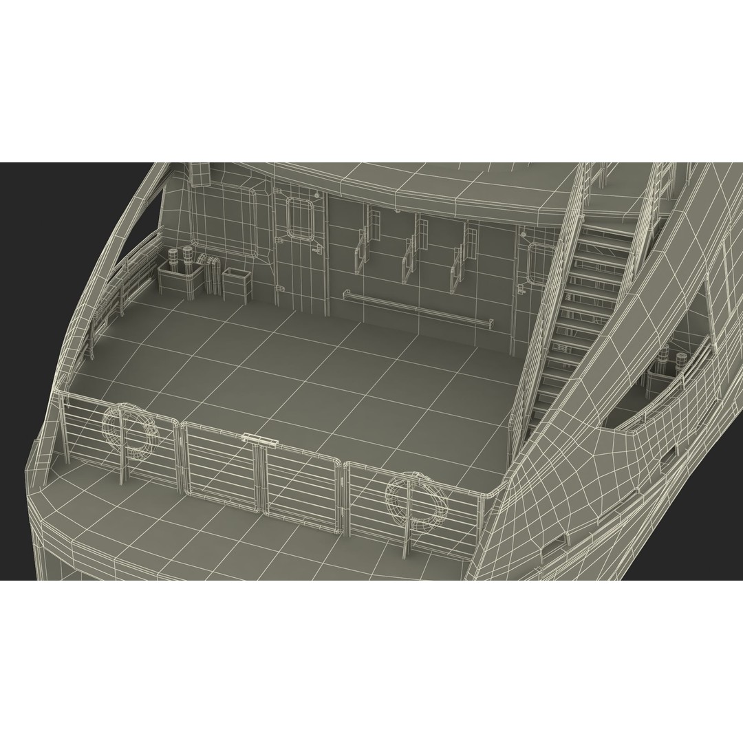 River Passenger Ferry 3D Model – High Quality PBR Asset, FBX, OBJ - View 34