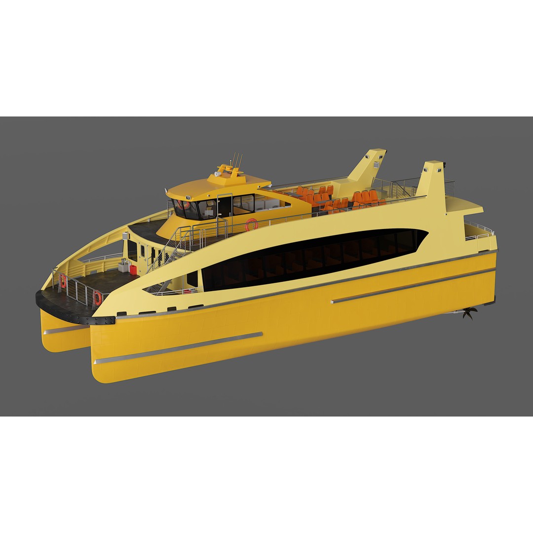 River Passenger Ferry 3D Model – High Quality PBR Asset, FBX, OBJ - View 4