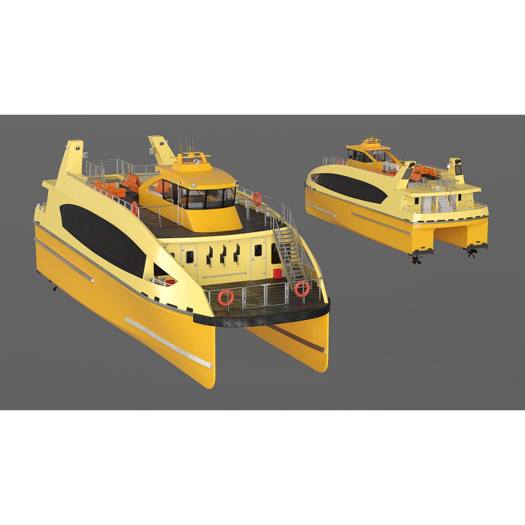 River Passenger Ferry 3D Model – High Quality PBR Asset, FBX, OBJ - View 5