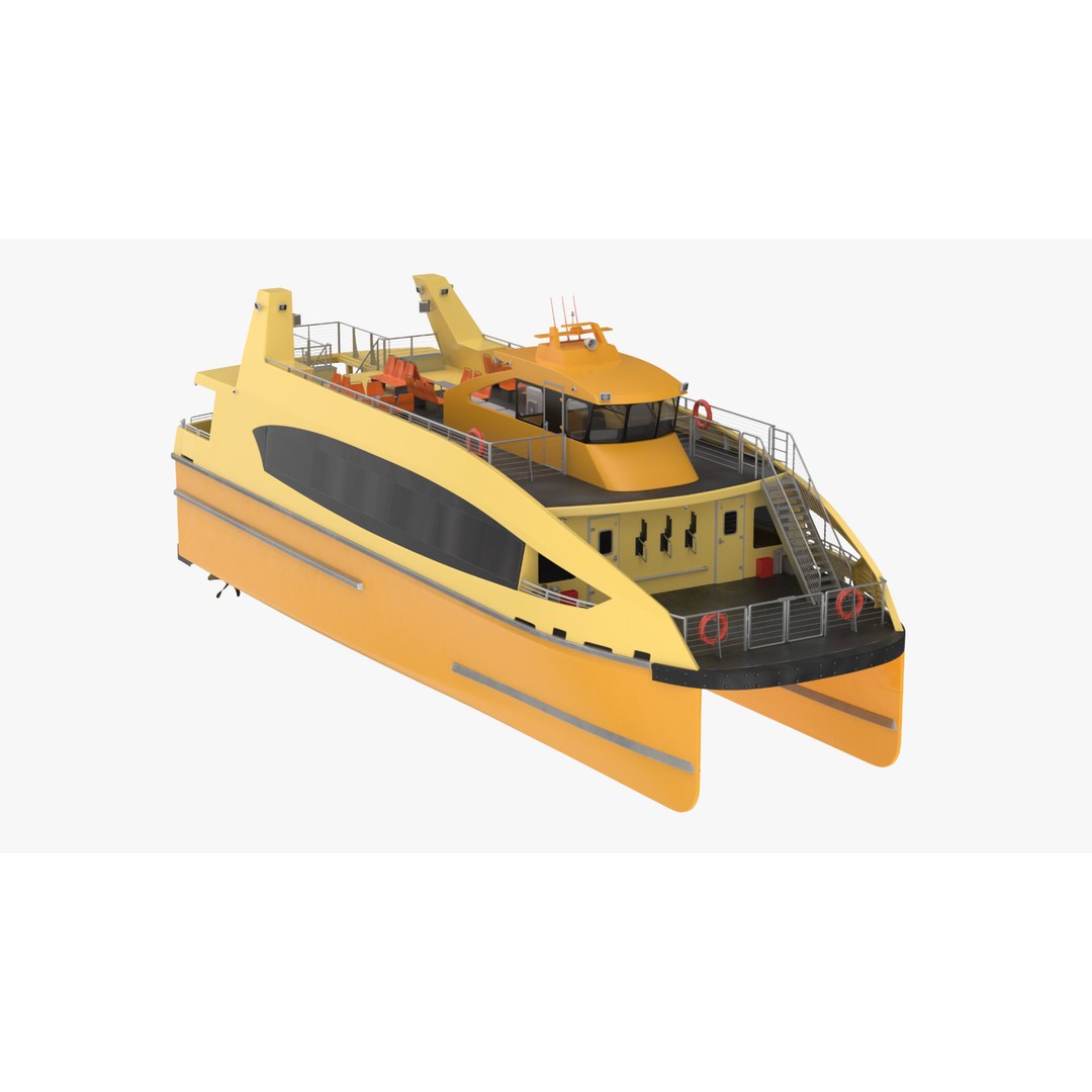 River Passenger Ferry 3D Model – High Quality PBR Asset, FBX, OBJ - View 6