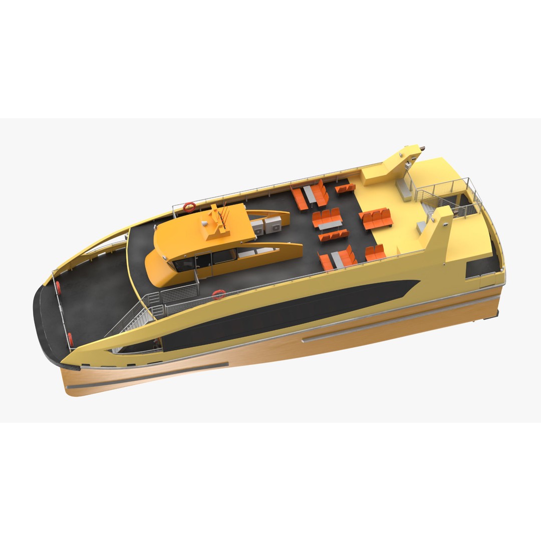 River Passenger Ferry 3D Model – High Quality PBR Asset, FBX, OBJ - View 7