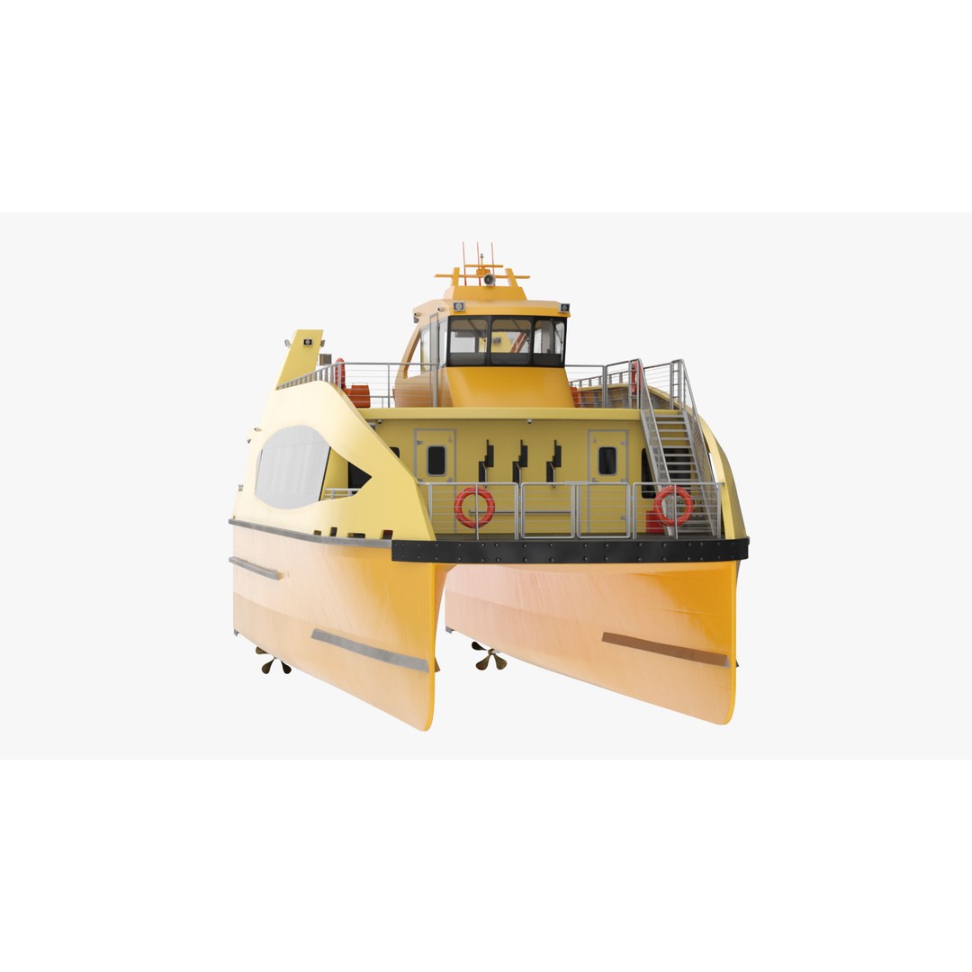 River Passenger Ferry 3D Model – High Quality PBR Asset, FBX, OBJ - View 8