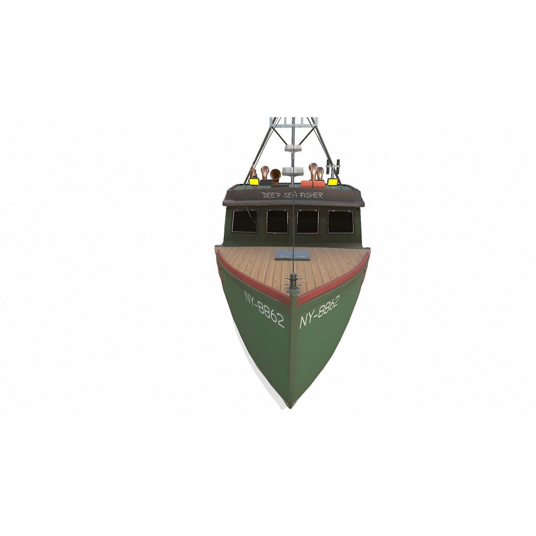 Fishing Boat 3D Model – Low Poly PBR Game Asset, FBX, OBJ - View 16
