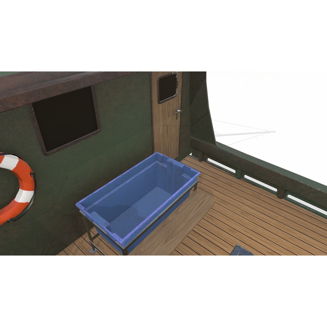 Fishing Boat 3D Model – Low Poly PBR Game Asset, FBX, OBJ - View 21