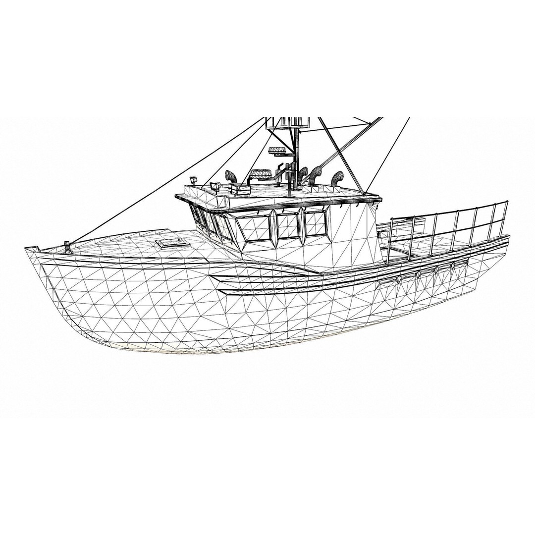 Fishing Boat 3D Model – Low Poly PBR Game Asset, FBX, OBJ - View 29