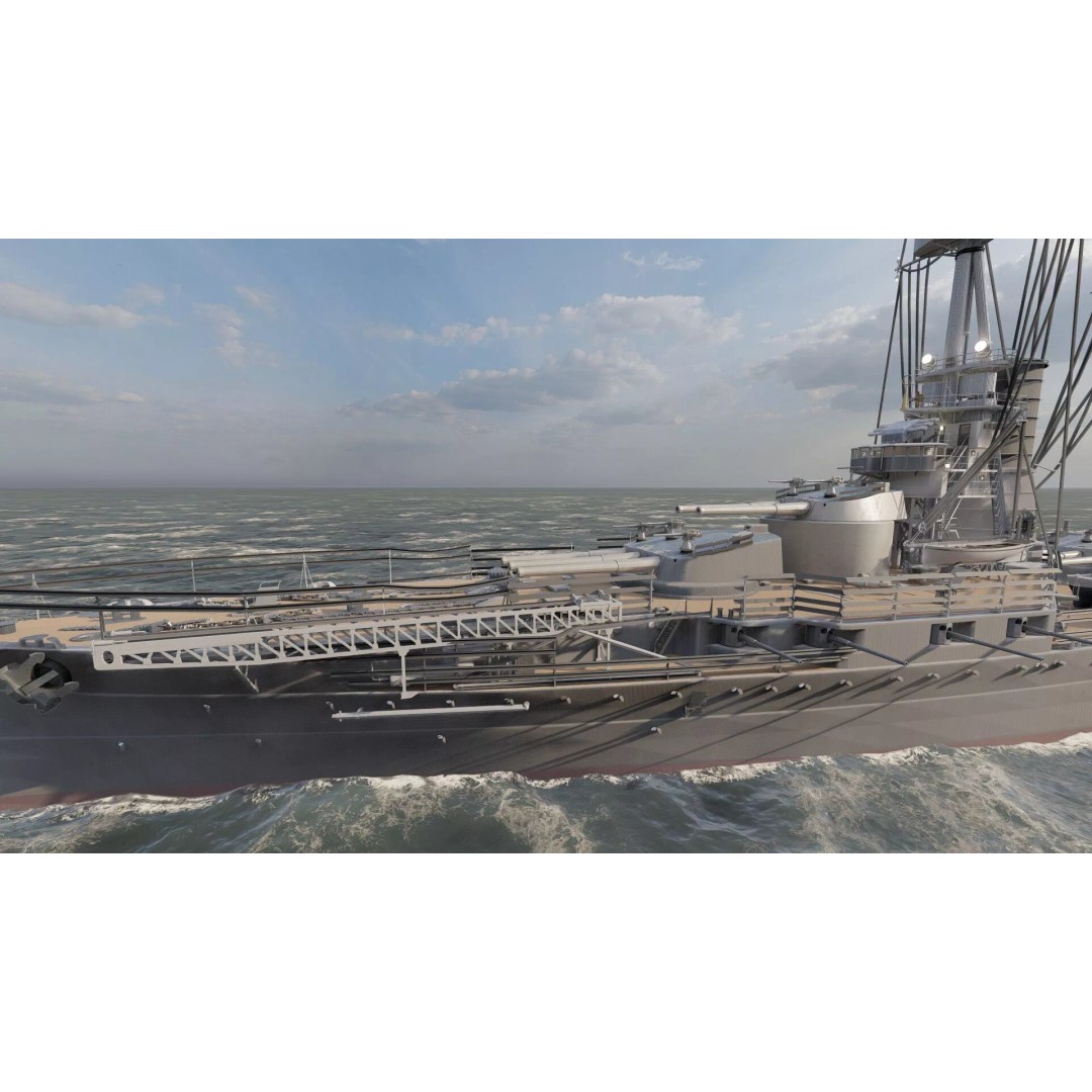 WW1 Detailed Steam Generic Battleship 3D Model – Textured Naval Asset, Lumion Ready - View 10