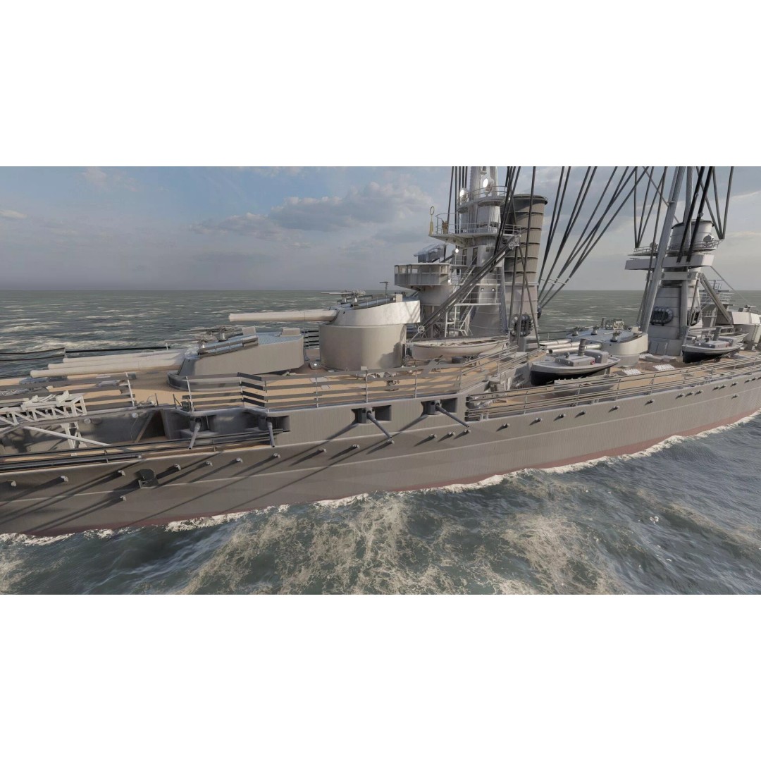 WW1 Detailed Steam Generic Battleship 3D Model – Textured Naval Asset, Lumion Ready - View 11