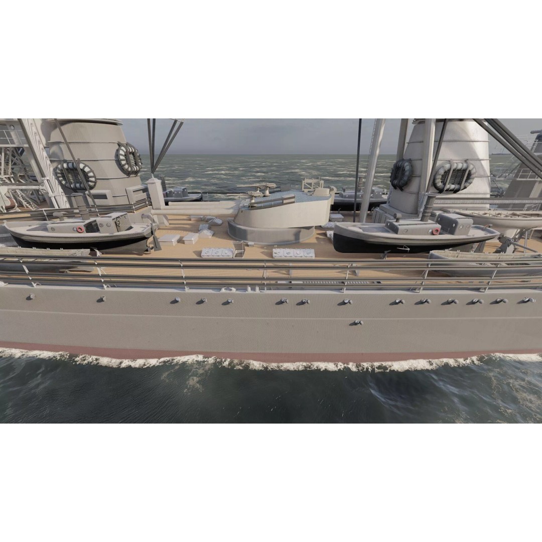 WW1 Detailed Steam Generic Battleship 3D Model – Textured Naval Asset, Lumion Ready - View 13