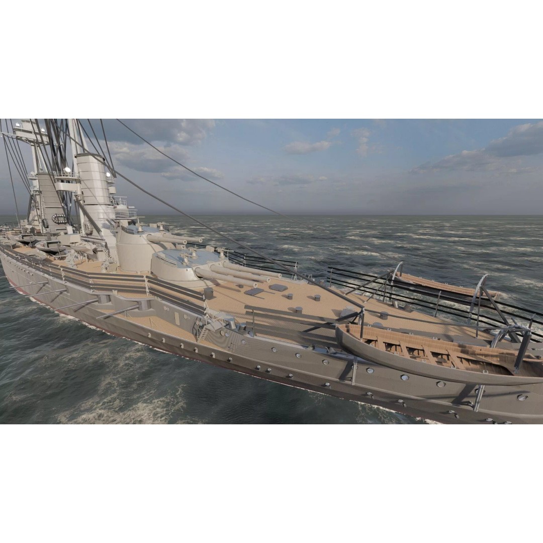 WW1 Detailed Steam Generic Battleship 3D Model – Textured Naval Asset, Lumion Ready - View 16