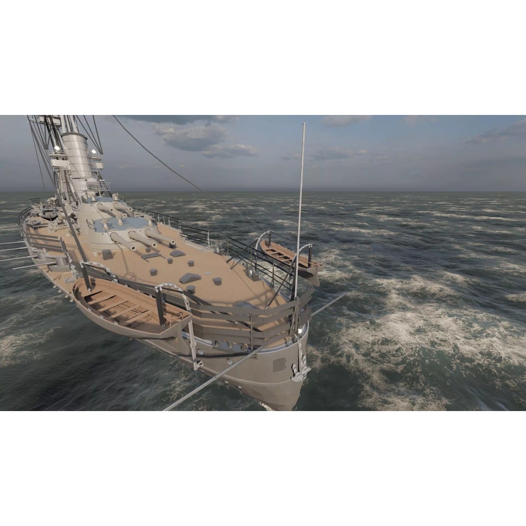 WW1 Detailed Steam Generic Battleship 3D Model – Textured Naval Asset, Lumion Ready - View 17