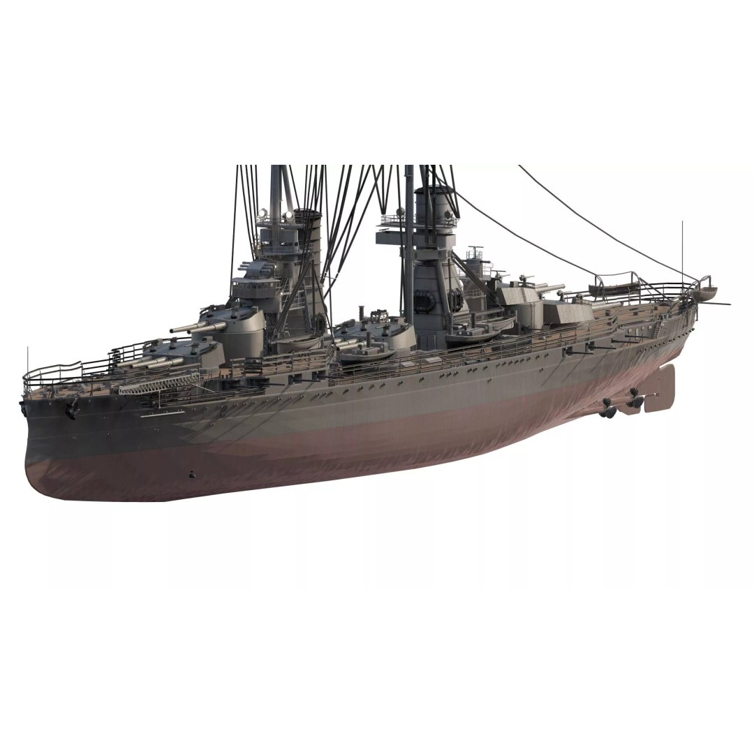 WW1 Detailed Steam Generic Battleship 3D Model – Textured Naval Asset, Lumion Ready - View 2