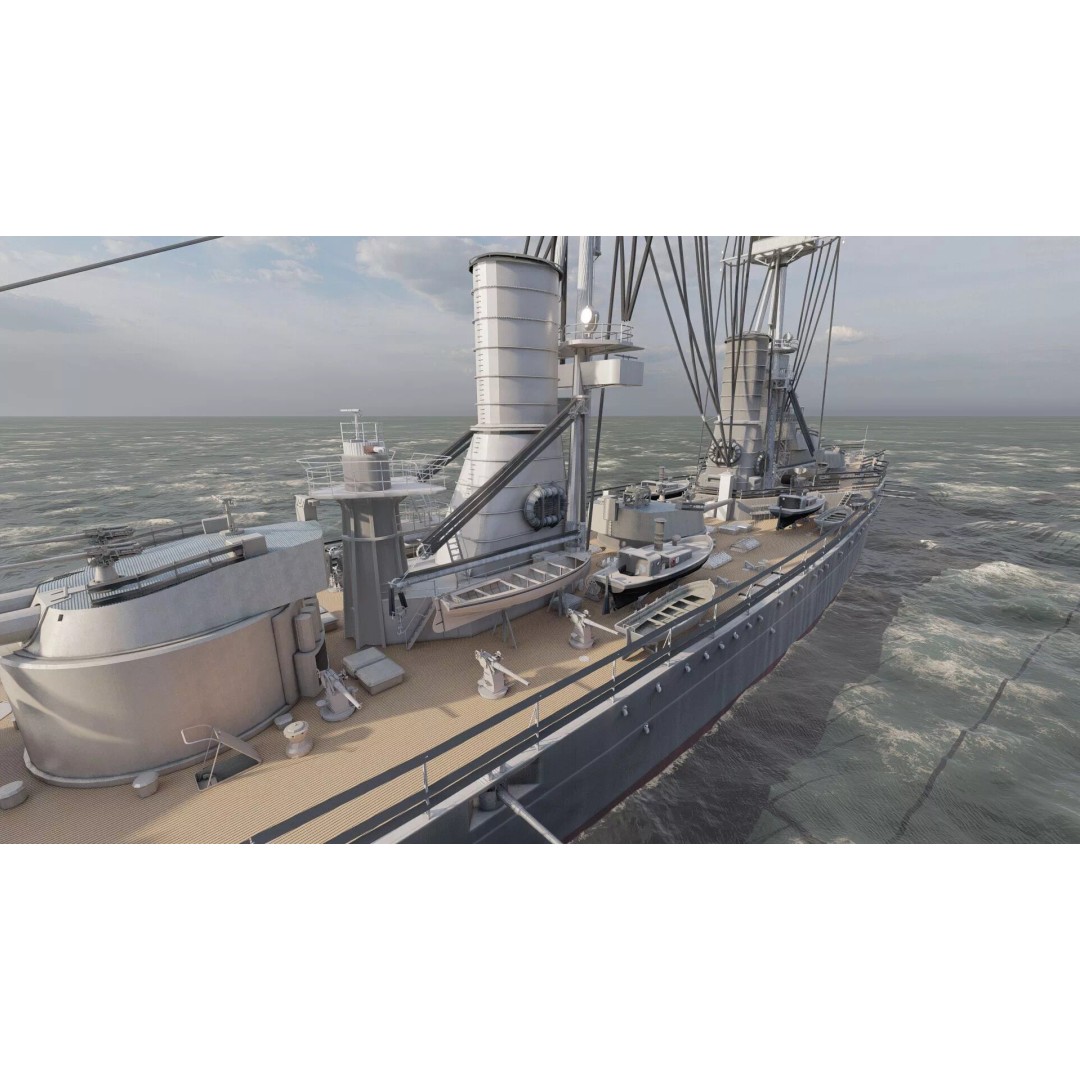 WW1 Detailed Steam Generic Battleship 3D Model – Textured Naval Asset, Lumion Ready - View 20