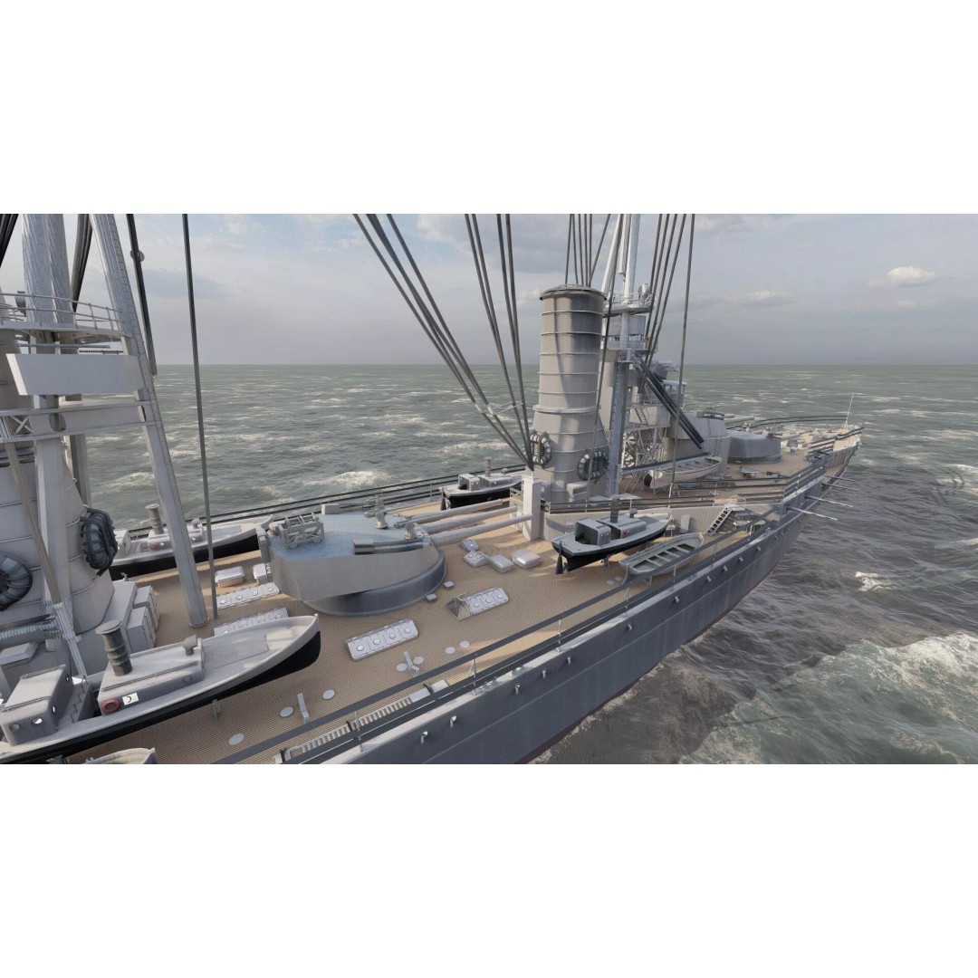 WW1 Detailed Steam Generic Battleship 3D Model – Textured Naval Asset, Lumion Ready - View 21