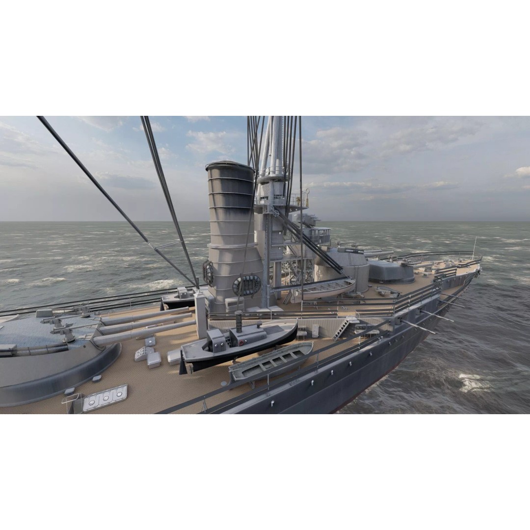 WW1 Detailed Steam Generic Battleship 3D Model – Textured Naval Asset, Lumion Ready - View 22