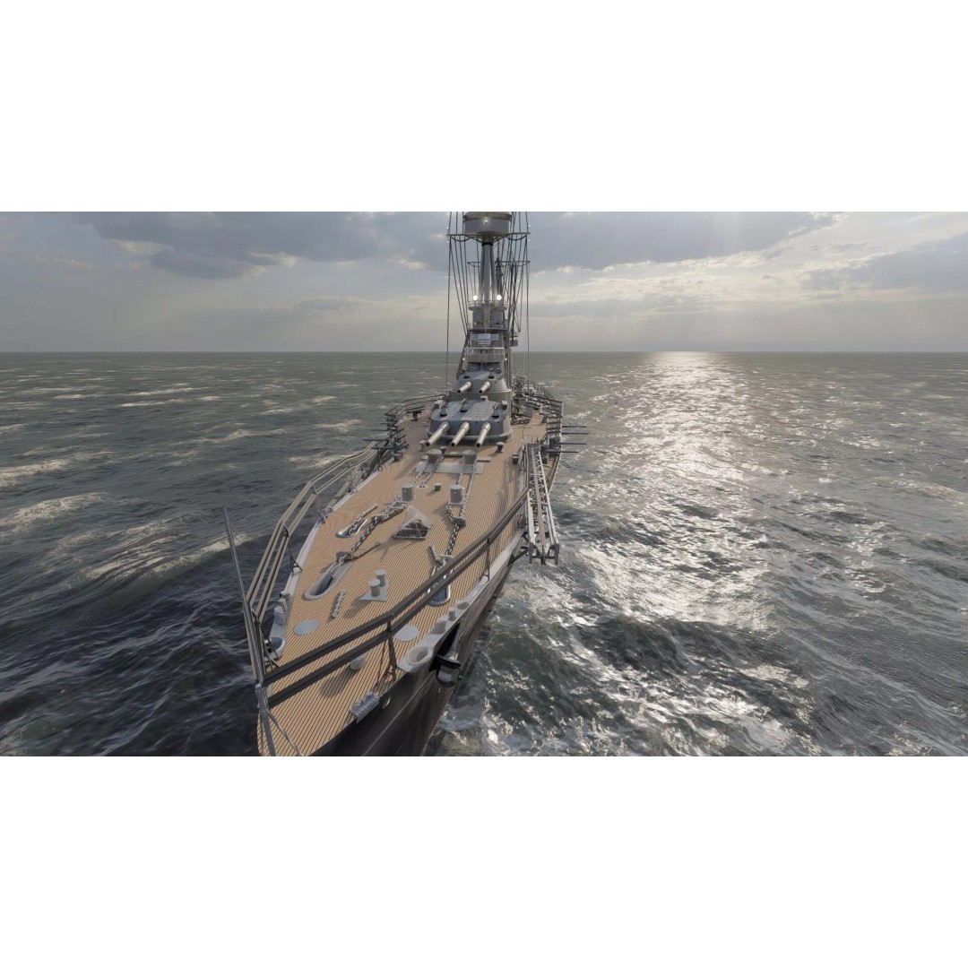 WW1 Detailed Steam Generic Battleship 3D Model – Textured Naval Asset, Lumion Ready - View 25