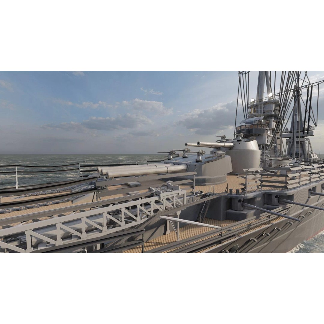 WW1 Detailed Steam Generic Battleship 3D Model – Textured Naval Asset, Lumion Ready - View 27