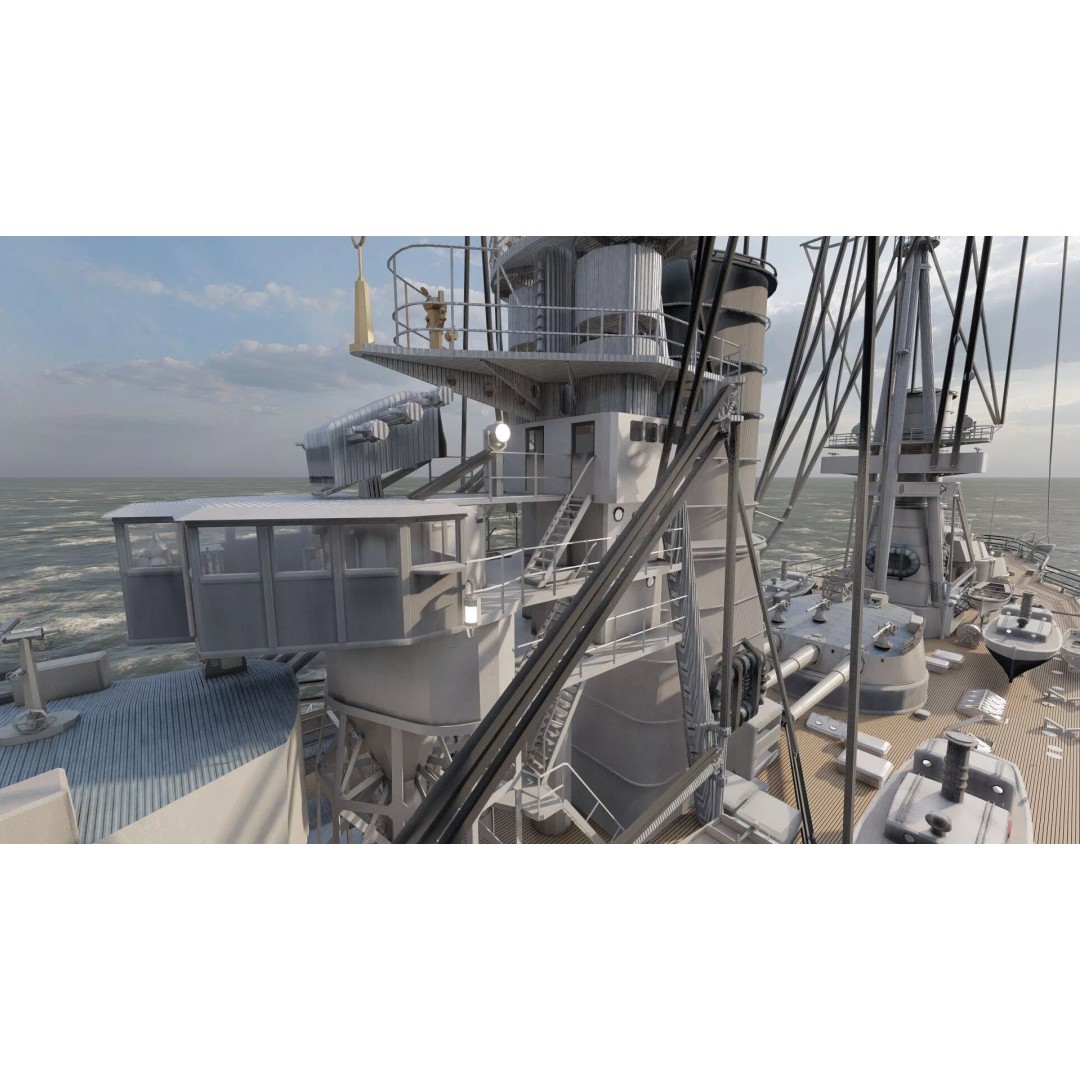 WW1 Detailed Steam Generic Battleship 3D Model – Textured Naval Asset, Lumion Ready - View 31