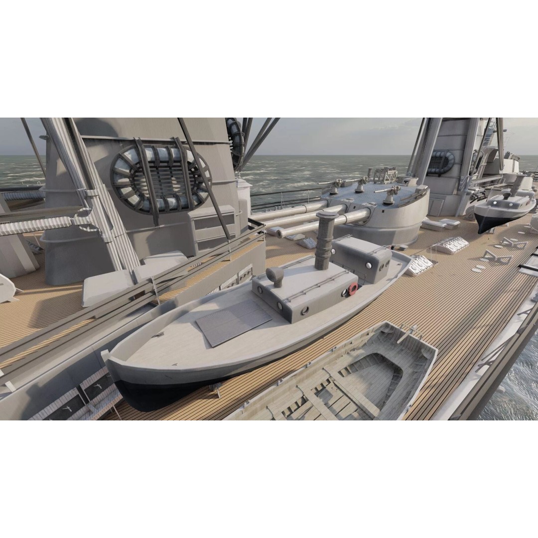 WW1 Detailed Steam Generic Battleship 3D Model – Textured Naval Asset, Lumion Ready - View 32